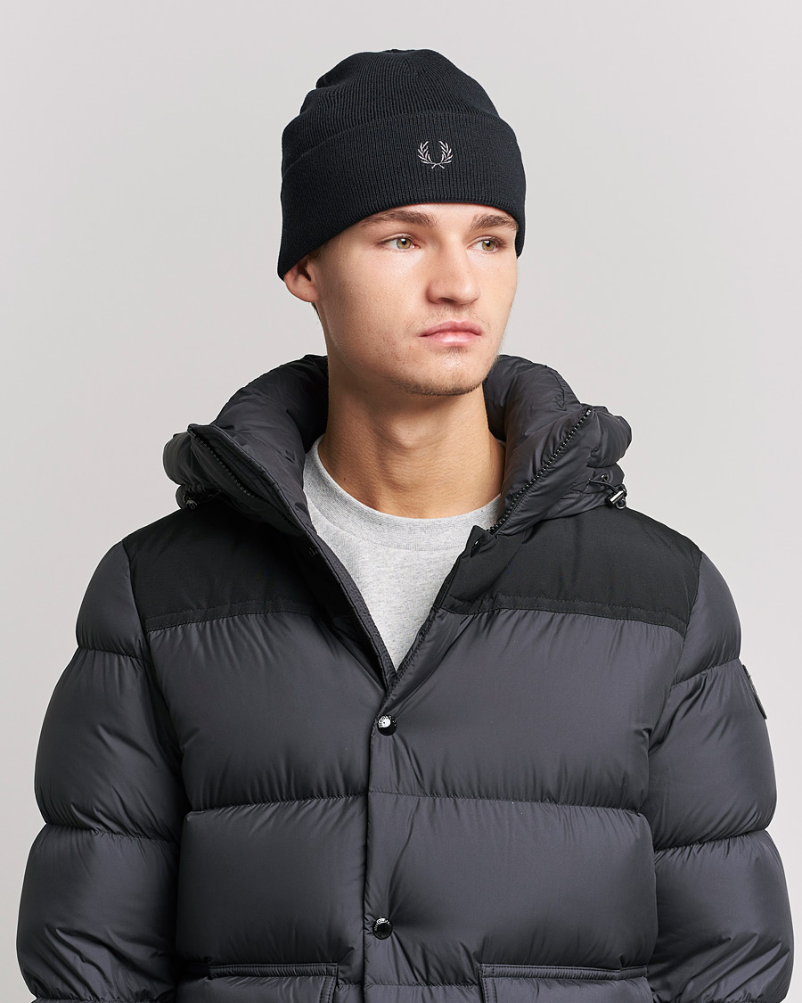 Hombres | Fred Perry Merino Wool Beanie Black | Fred Perry | Merino Wool Beanie Black