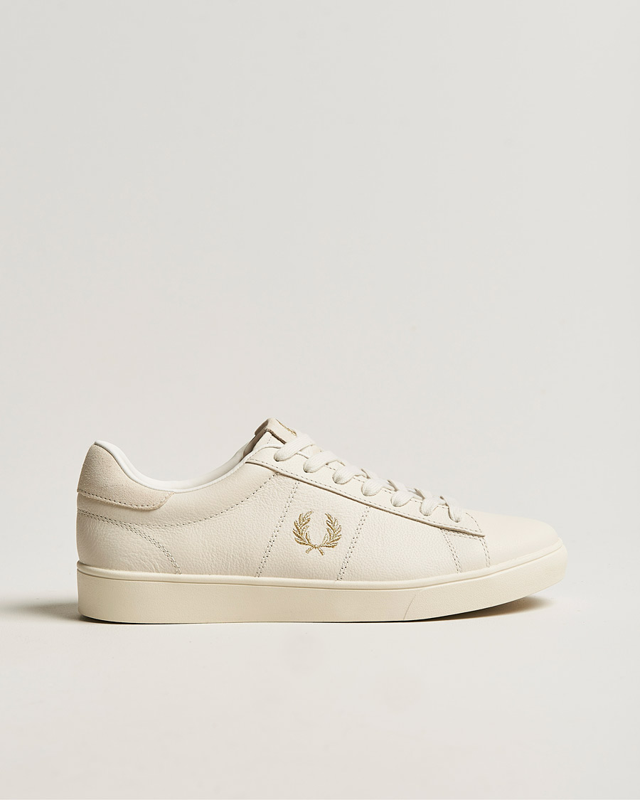 Hombres | Fred Perry Spencer Tumbled Leather Sneaker Ecru | Fred Perry | Spencer Tumbled Leather Sneaker Ecru