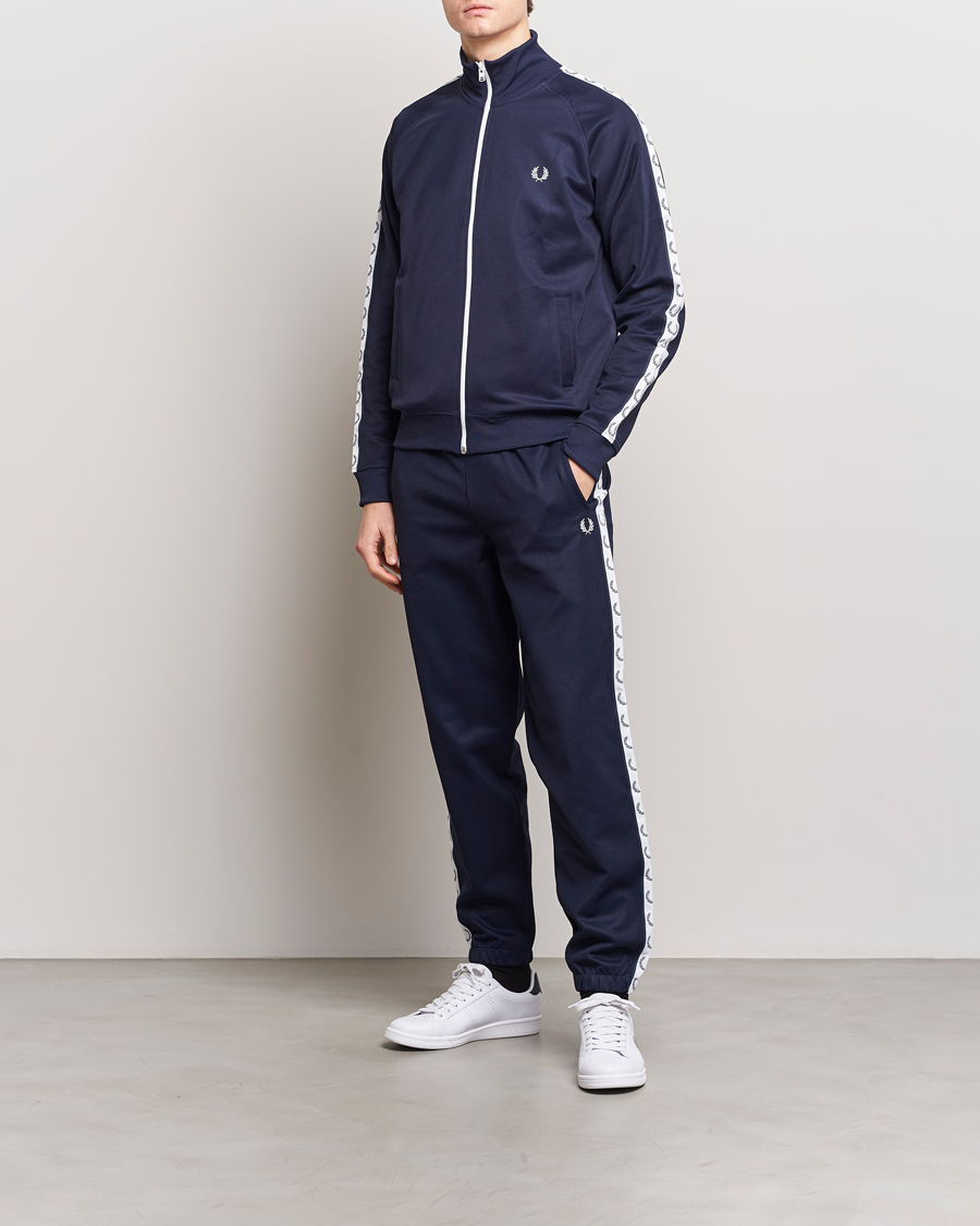 Hombres | Jerséis y prendas de punto | Fred Perry | Taped Track Jacket Carbon blue