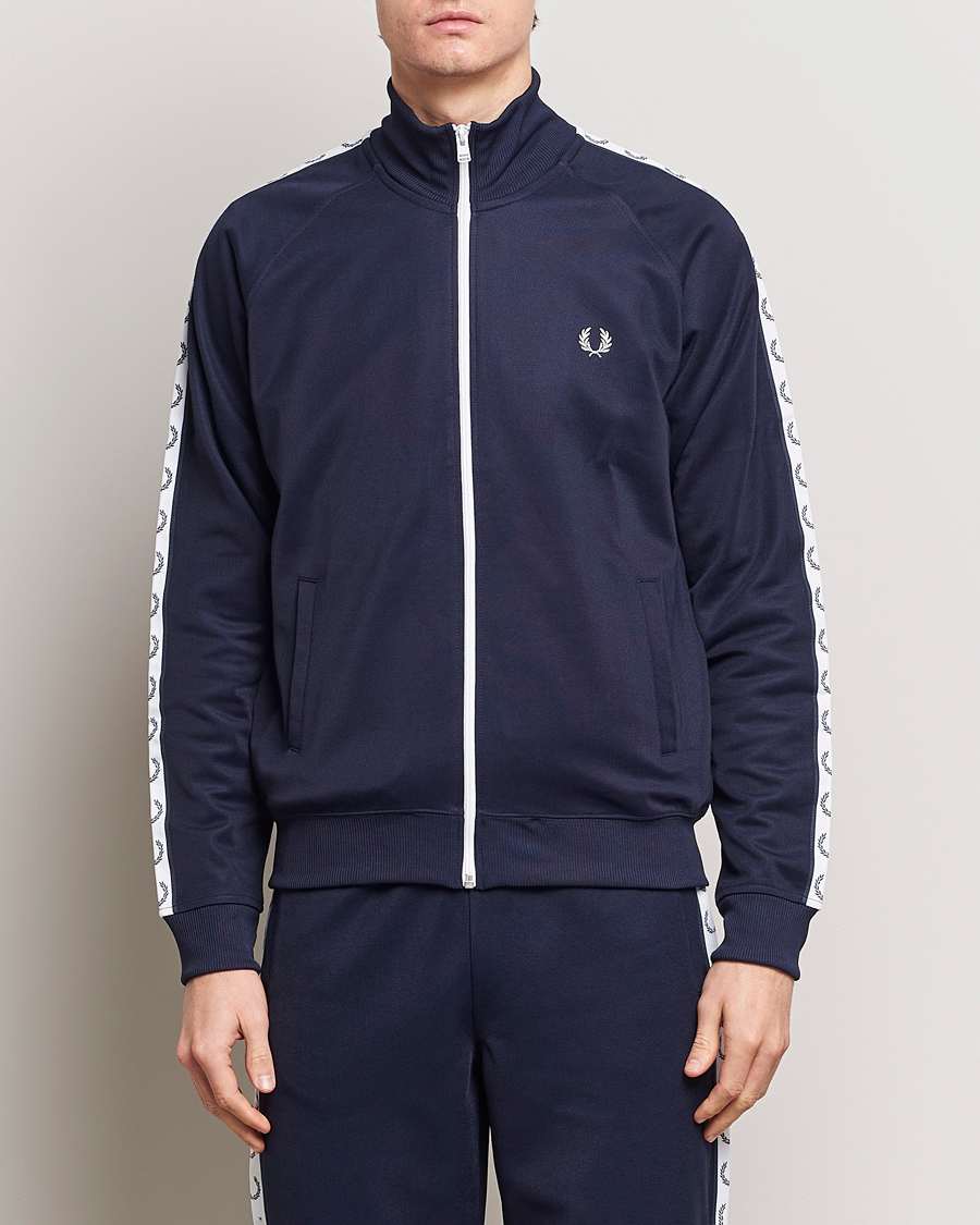 Hombres | Jerséis y prendas de punto | Fred Perry | Taped Track Jacket Carbon blue