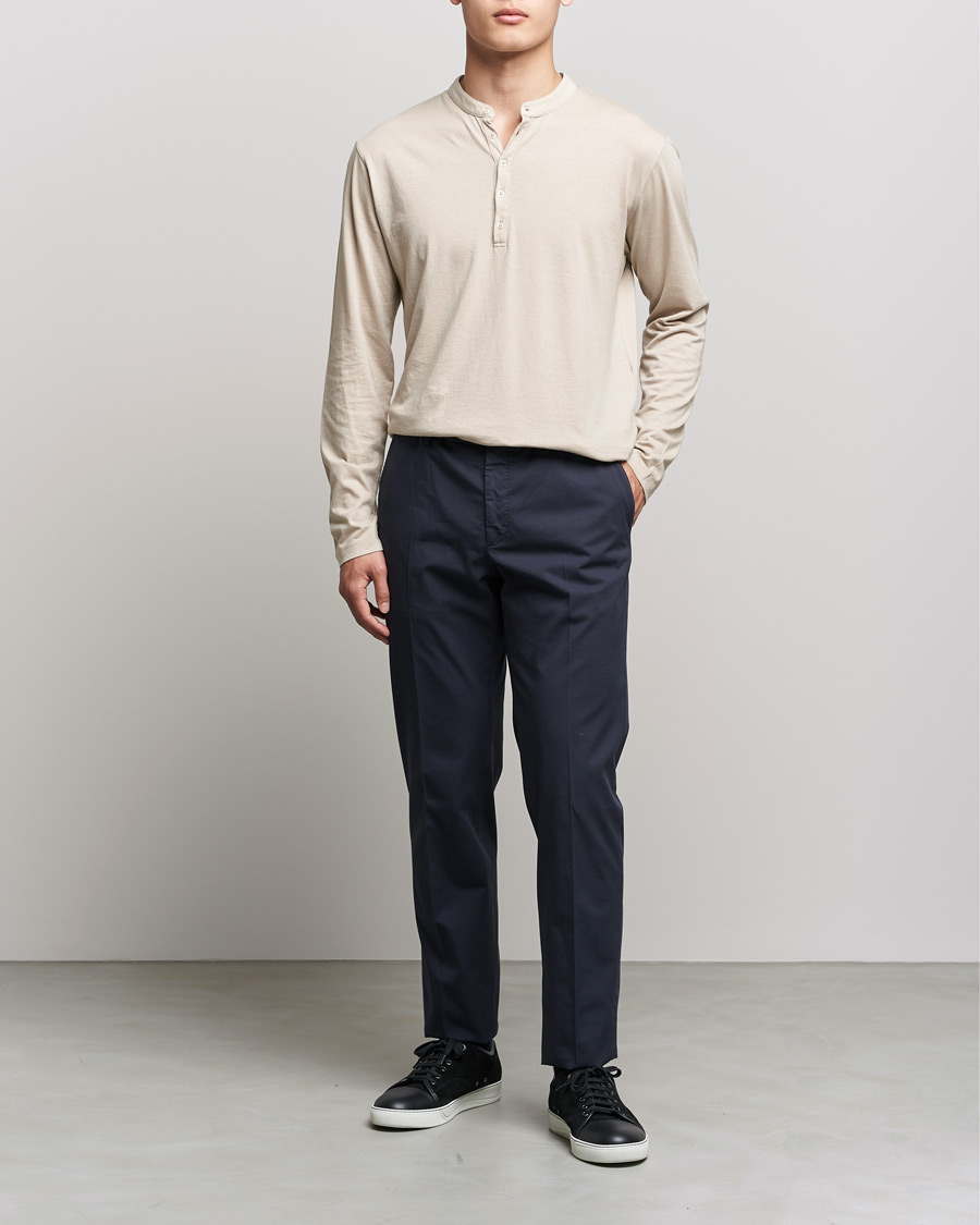 Hombres | Jerséis y prendas de punto | Massimo Alba | Hawai Cotton/Cashmere Henley Chalk