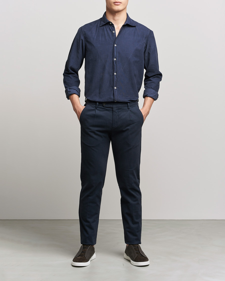 Hombres | Camisas | Massimo Alba | Genova Watercolor Shirt Navy