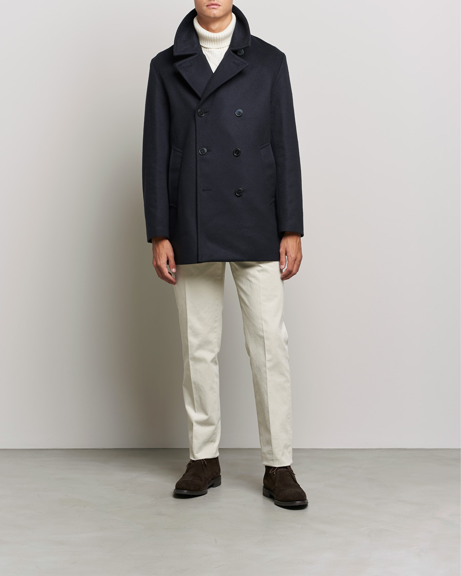 Hombres | Abrigos y chaquetas | Mackintosh | Dalton Wool/Cashmere Peacoat Navy