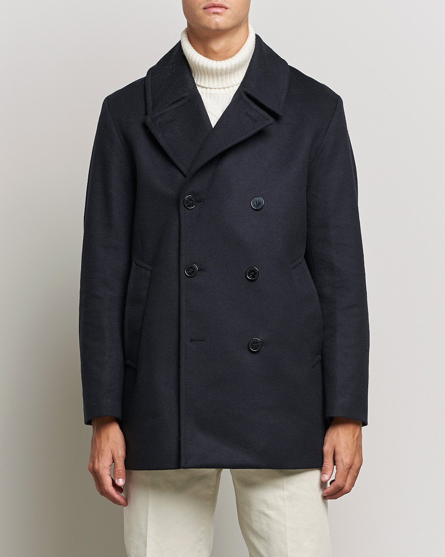Hombres | Abrigos y chaquetas | Mackintosh | Dalton Wool/Cashmere Peacoat Navy