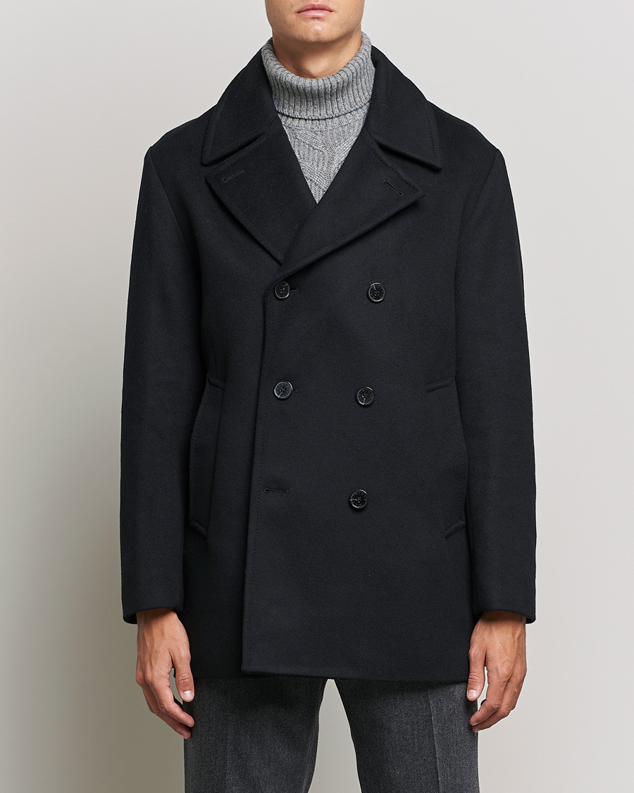 Hombres | Chaquetas minimalistas | Mackintosh | Dalton Wool/Cashmere Peacoat Black
