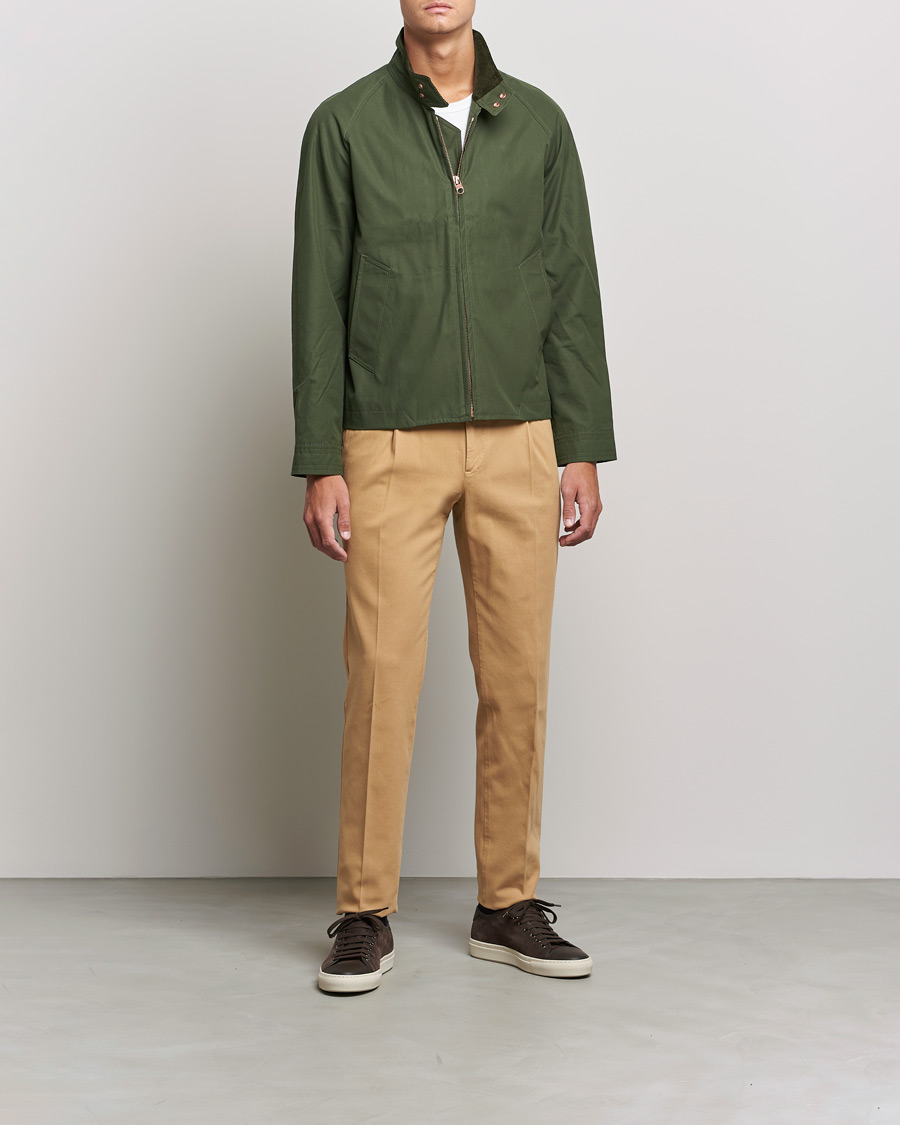 Hombres | Pantalones | PT01 | Slim Fit Pleated Cotton Stretch Chinos Khaki