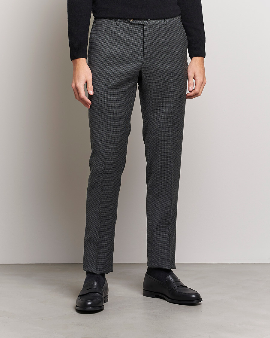 Hombres | Pantalones | PT01 | Slim Fit Glencheck Wool Trousers Medium Grey