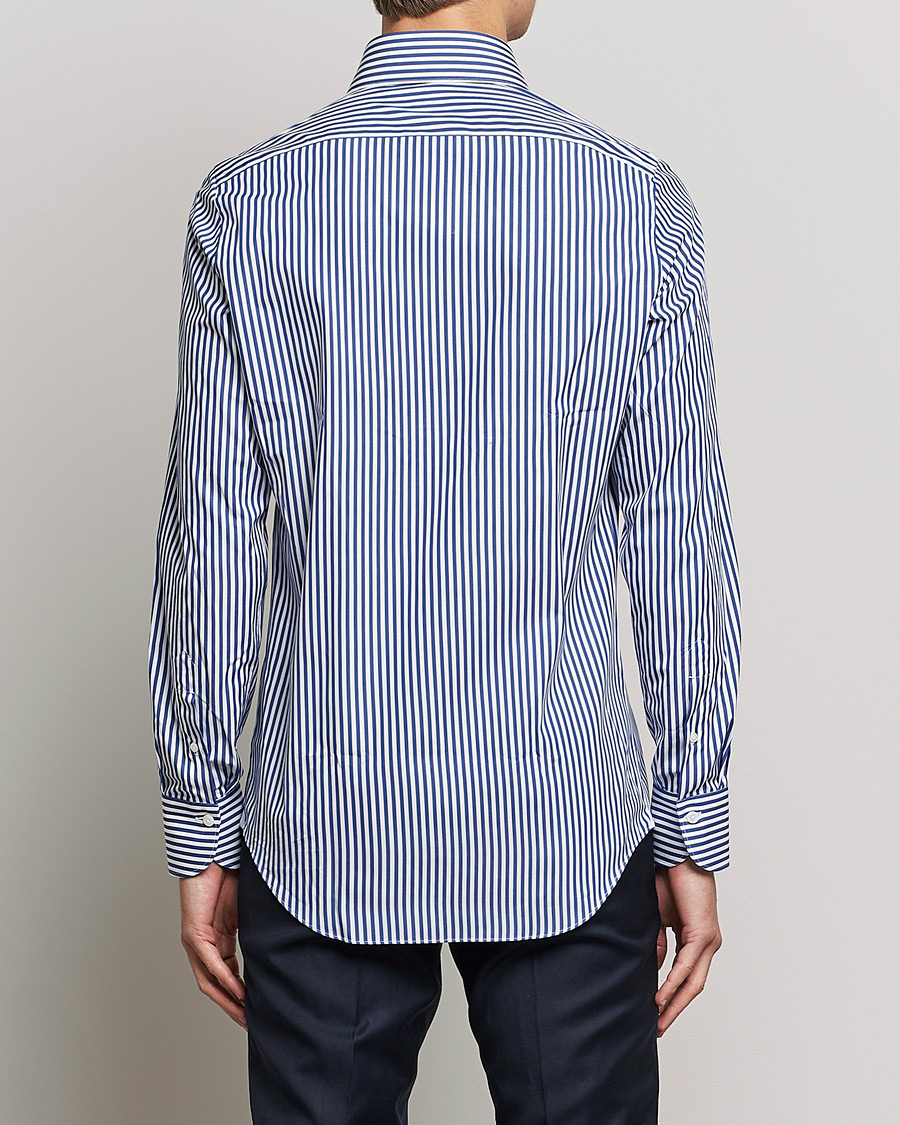 Hombres | Camisas | Finamore Napoli | Milano Slim Dress Shirt Blue Stripe