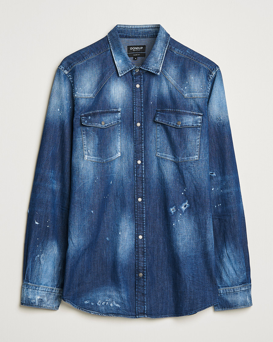 Hombres | Camisas | Dondup | Denim Shirt Blue