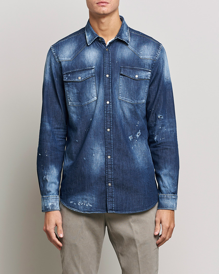 Hombres | Camisas | Dondup | Denim Shirt Blue