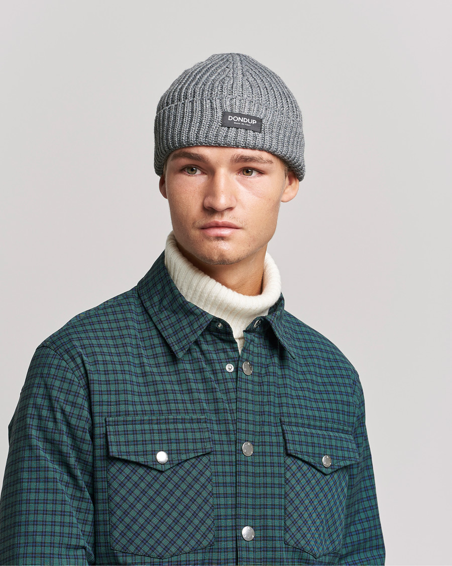 Hombres |  | Dondup | Ribbed Beanie Light Grey