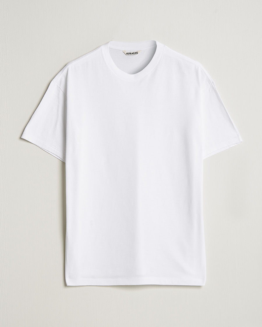 Hombres | Camisetas | Auralee | Seamless Crewneck T-Shirt White