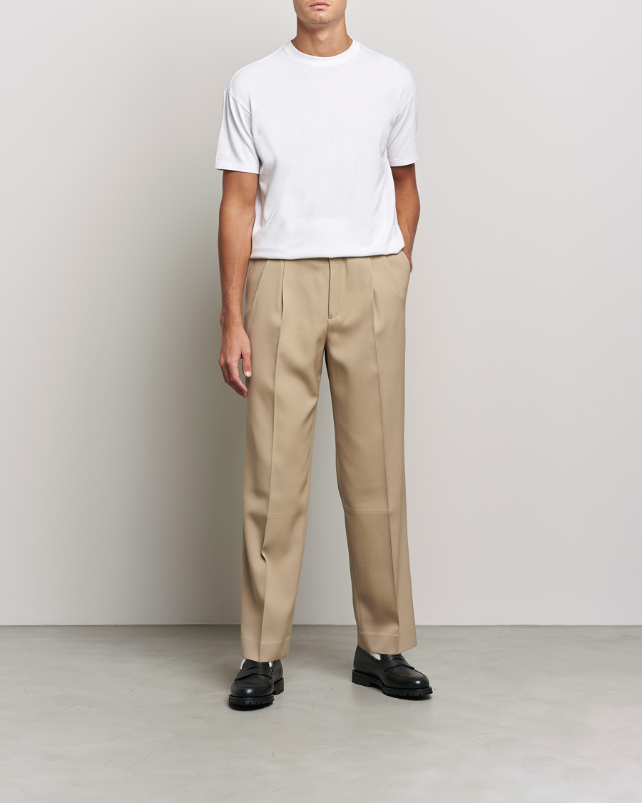 Hombres | Camisetas | Auralee | Seamless Crewneck T-Shirt White