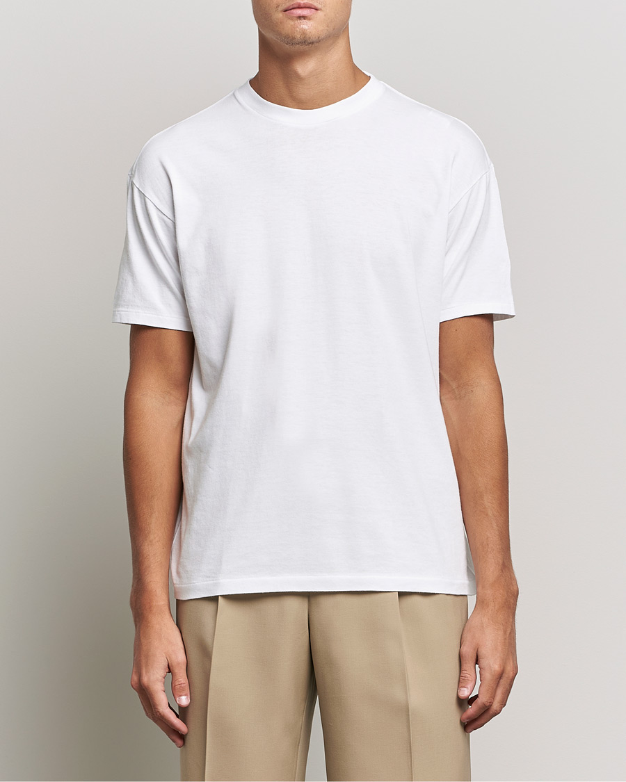 Hombres | Camisetas | Auralee | Seamless Crewneck T-Shirt White
