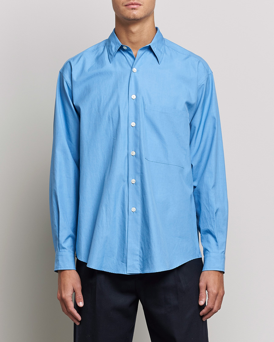 Hombres | Camisas | Auralee | Finx Twill Shirt Clear Blue
