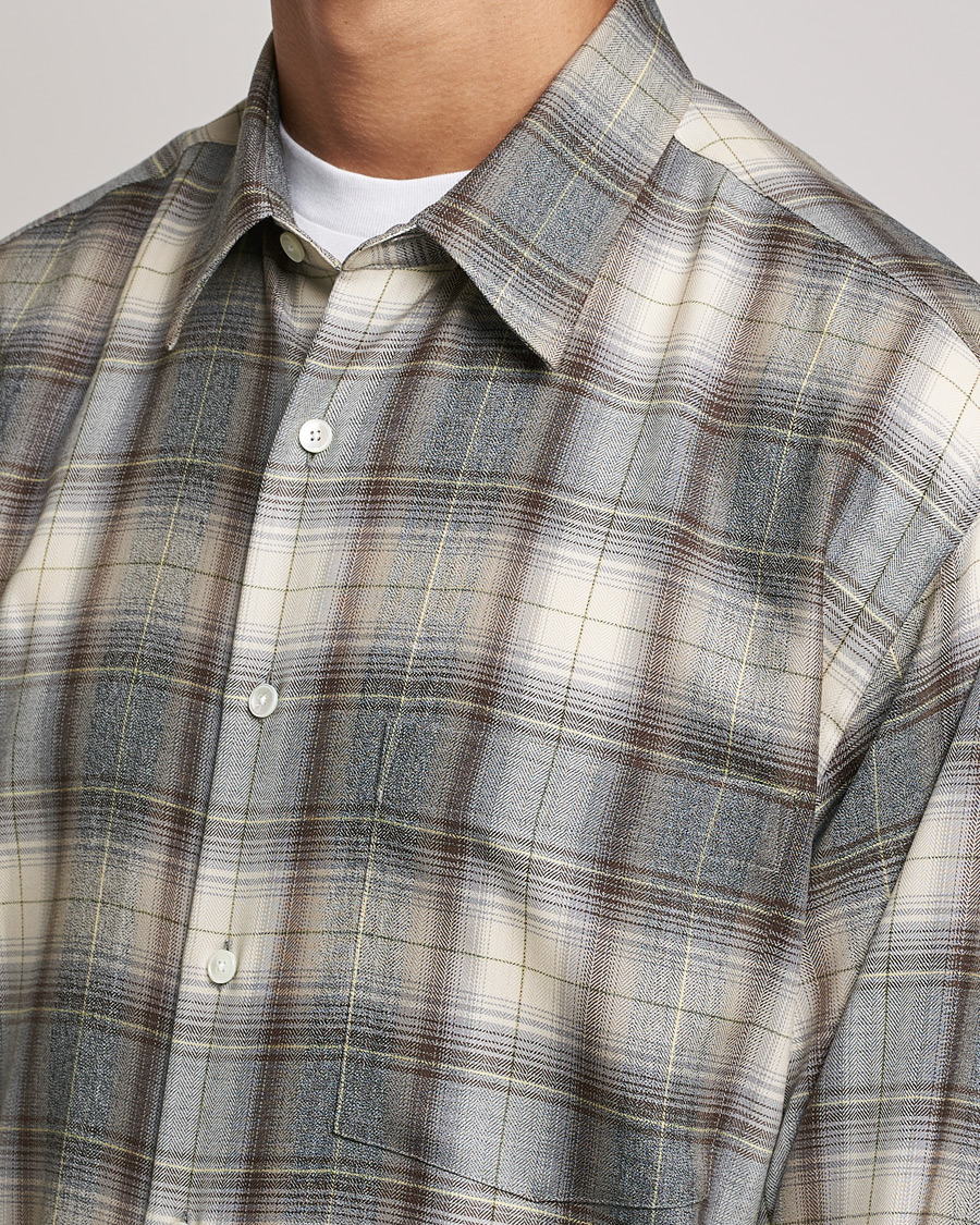 Hombres | Camisas | Auralee | Super Light Wool Shirt Brown Check