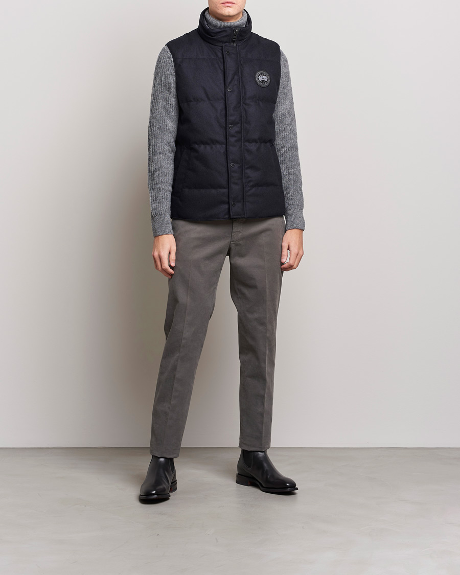 Hombres | Chalecos | Canada Goose Black Label | Canada Goose Garson Wool Vest Atlantic Navy Melange
