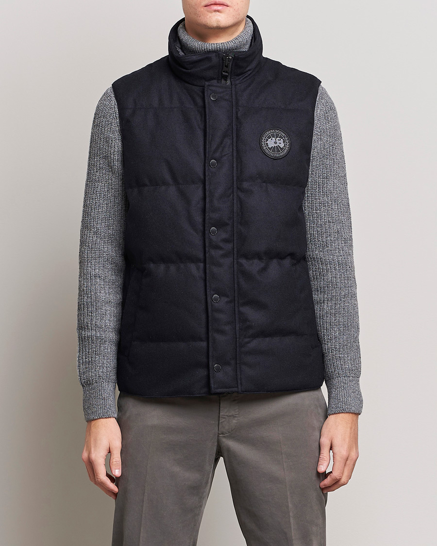 Hombres | Chalecos | Canada Goose Black Label | Canada Goose Garson Wool Vest Atlantic Navy Melange