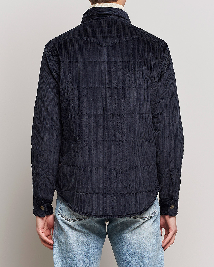 Hombres | Camisas | Holubar | Montana Padded Cord Overshirt Dark Blue