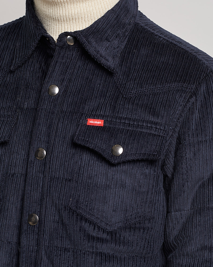 Hombres | Camisas | Holubar | Montana Padded Cord Overshirt Dark Blue