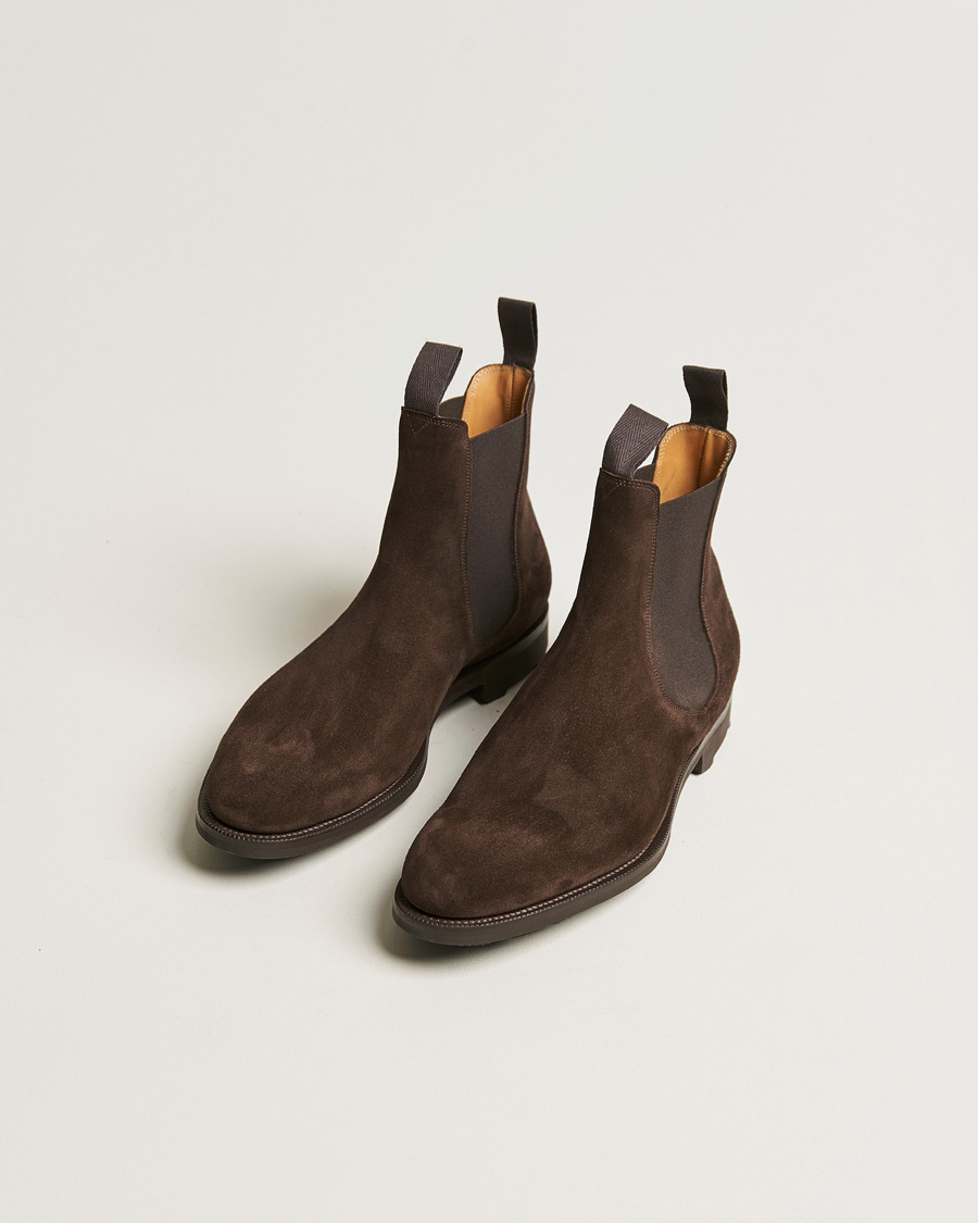 Hombres |  | Edward Green | Newmarket Suede Chelsea Boot Espresso