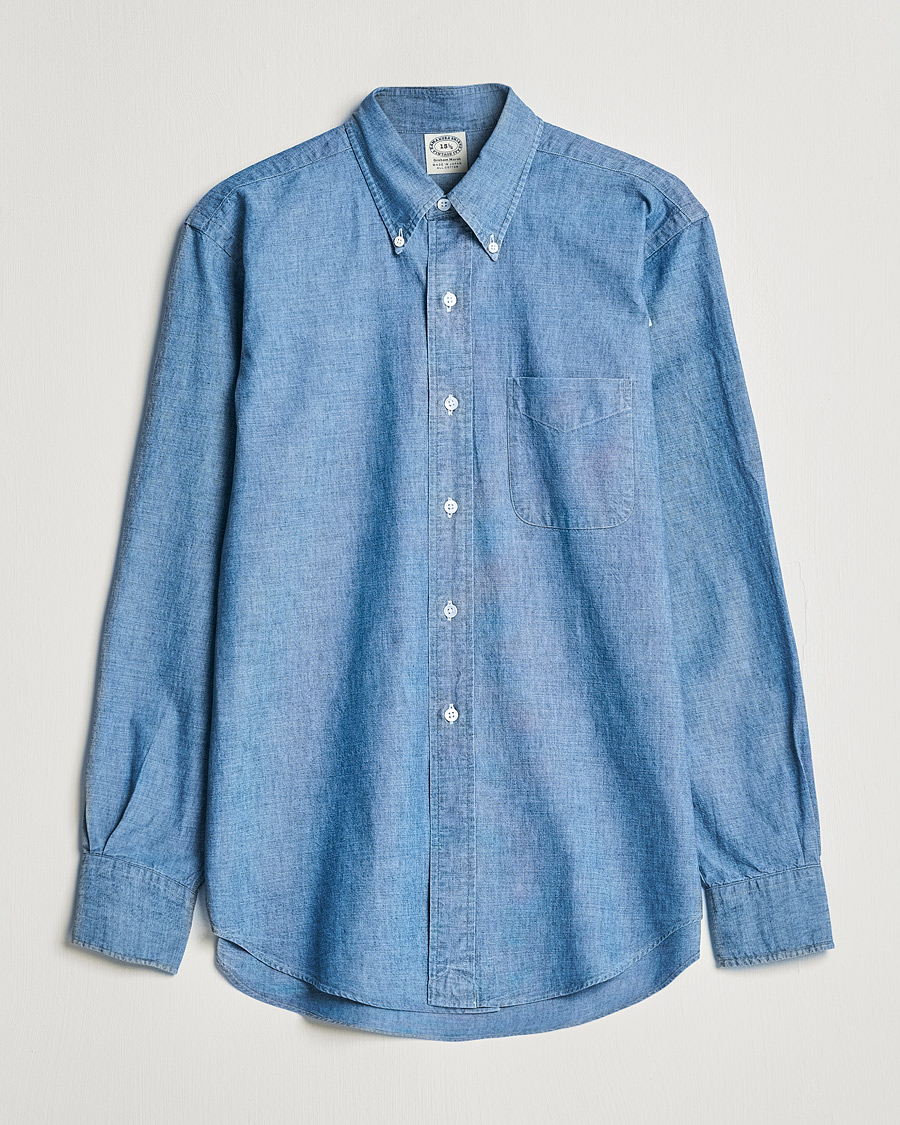 Hombres | Camisas | Kamakura Shirts | Vintage Ivy Chambray BD Shirt Light Blue