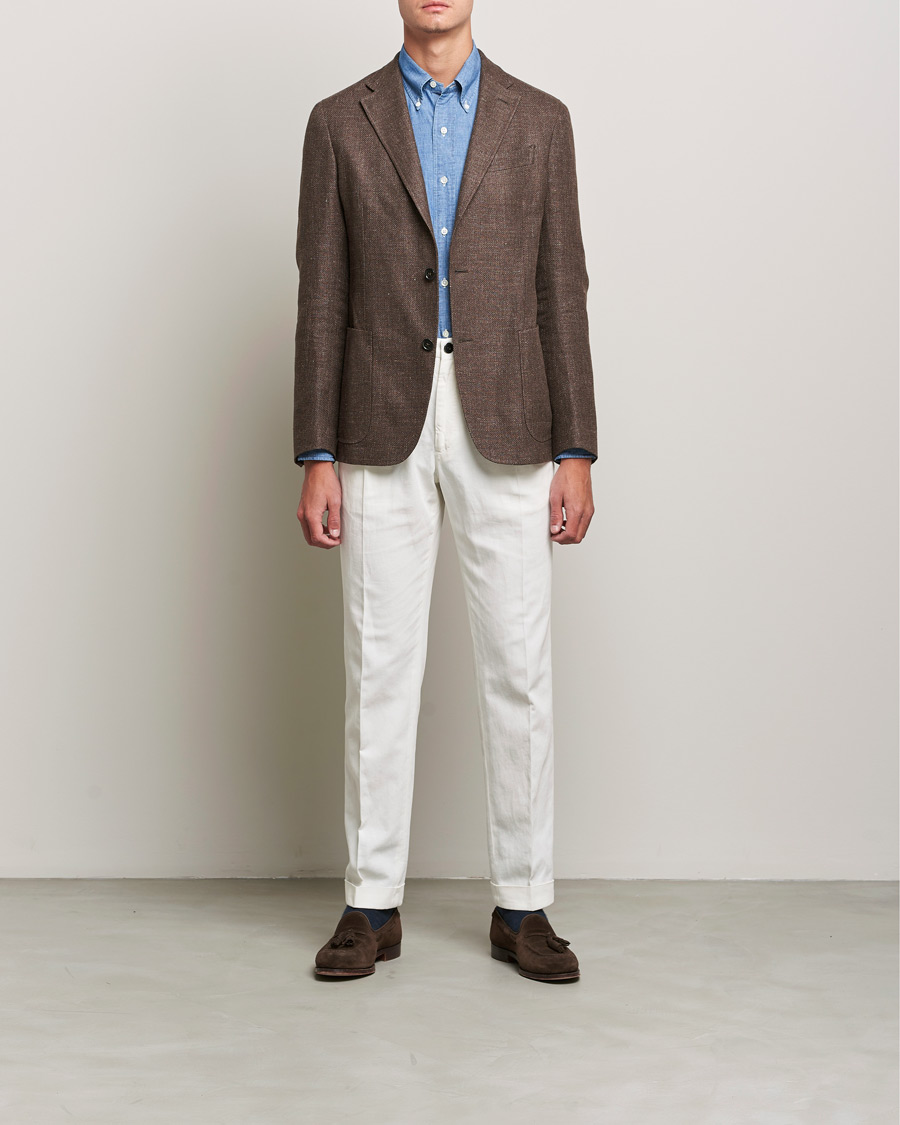 Hombres | Camisas | Kamakura Shirts | Vintage Ivy Chambray BD Shirt Light Blue