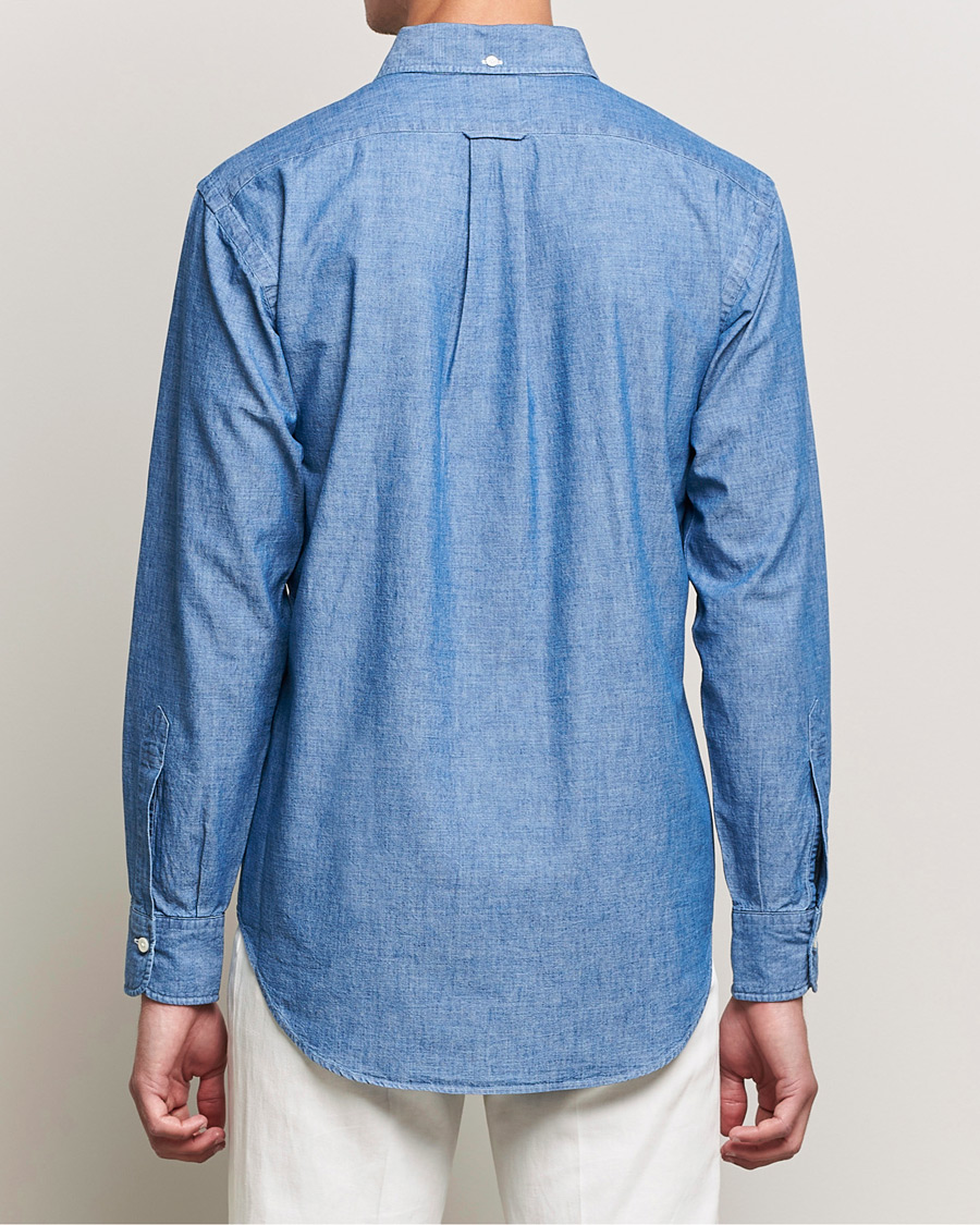 Hombres | Camisas | Kamakura Shirts | Vintage Ivy Chambray BD Shirt Light Blue