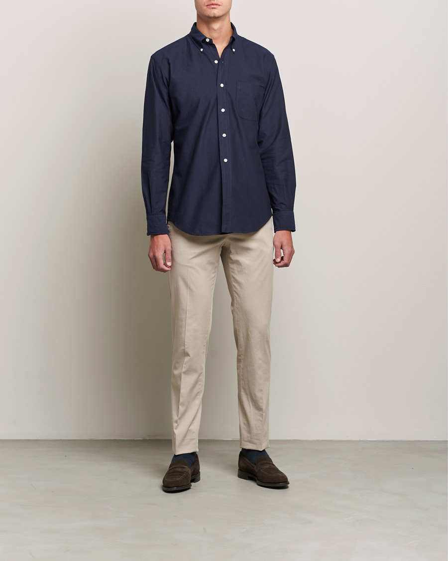 Hombres | Camisas | Kamakura Shirts | Vintage Ivy Oxford BD Shirt Navy