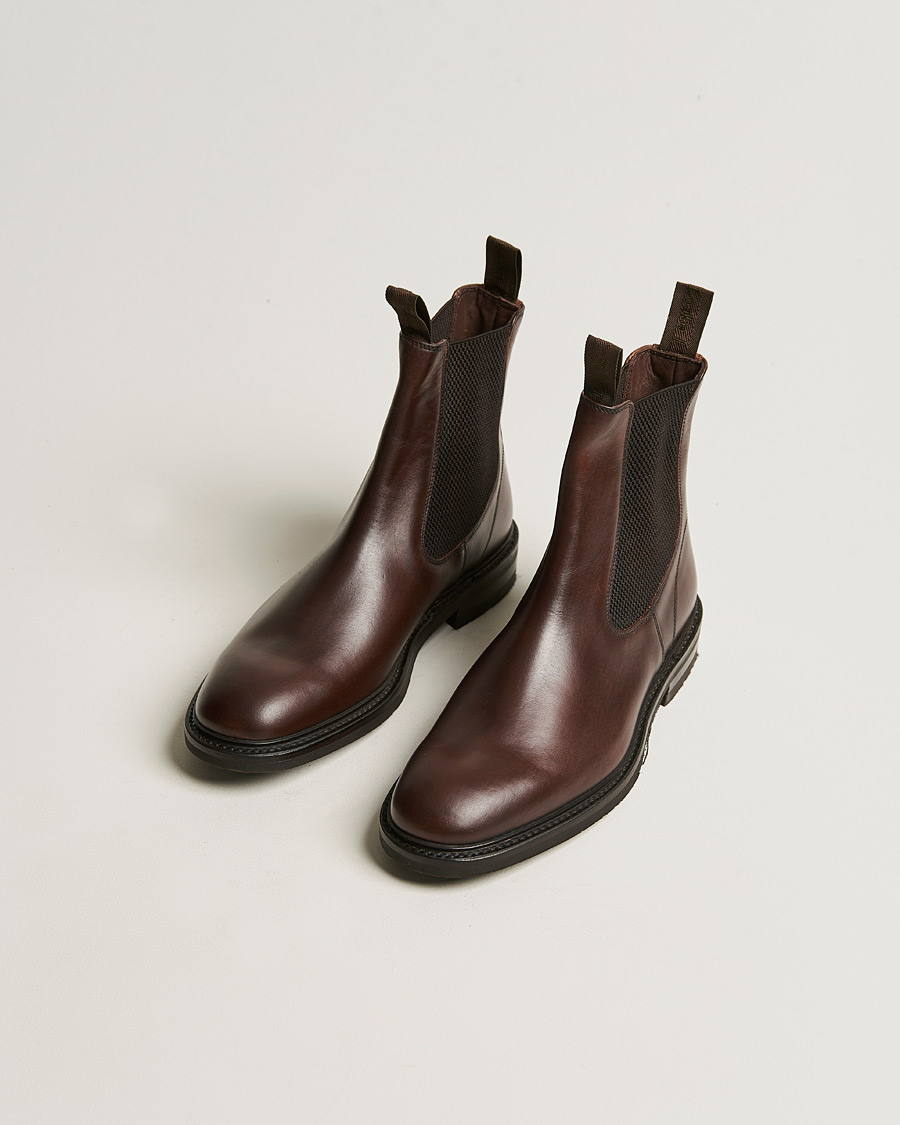 Hombres | Loake 1880 Dingley Waxed Leather Chelsea Boot Dark Brown | Loake 1880 | Dingley Waxed Leather Chelsea Boot Dark Brown