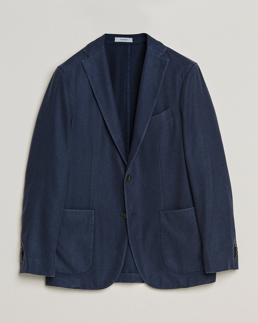 Hombres | Blazers | Boglioli | K Jacket Garment Dyed Cashmere Blazer Dark Blue