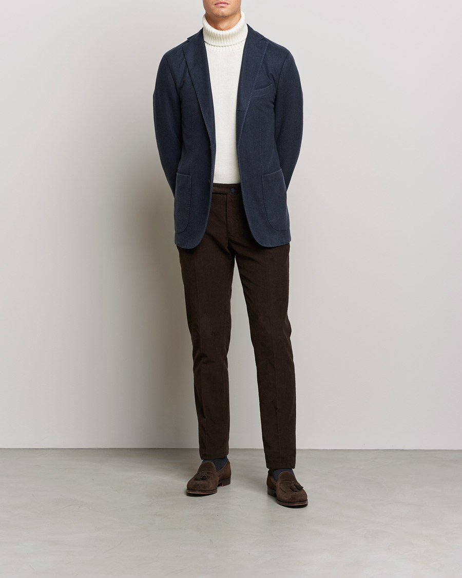 Hombres | Blazers | Boglioli | K Jacket Garment Dyed Cashmere Blazer Dark Blue
