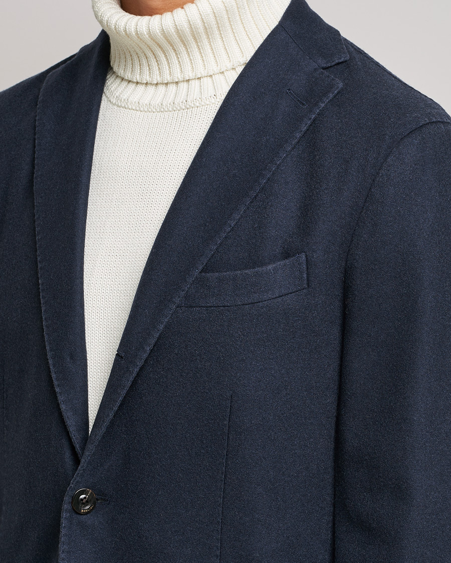 Hombres | Blazers | Boglioli | K Jacket Garment Dyed Cashmere Blazer Dark Blue