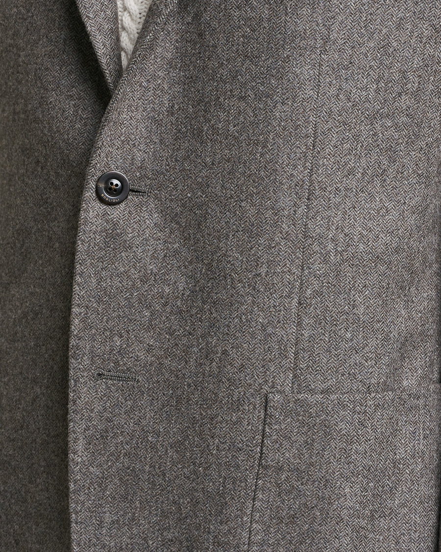 Hombres | Blazers | Boglioli | K Jacket Herringbone Wool Blazer Light Grey