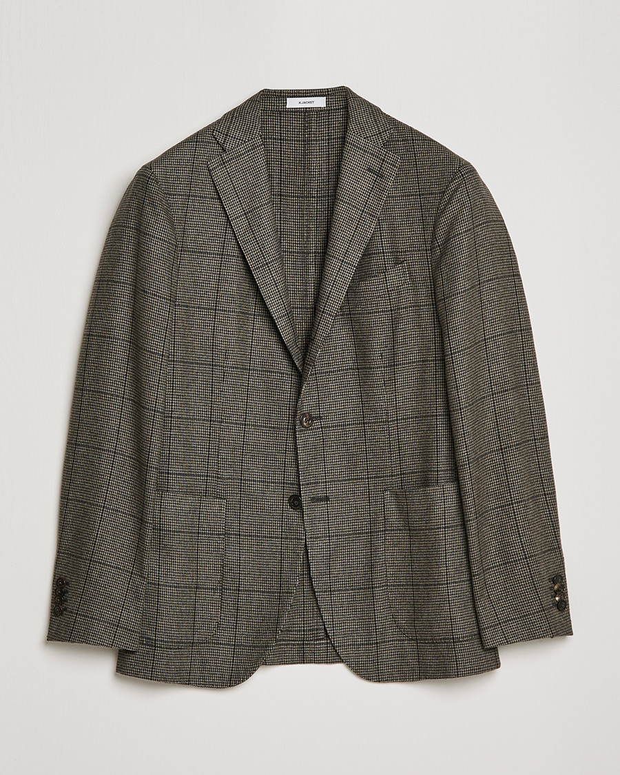 Hombres | Blazers | Boglioli | K Jacket Wool Check Blazer Brown