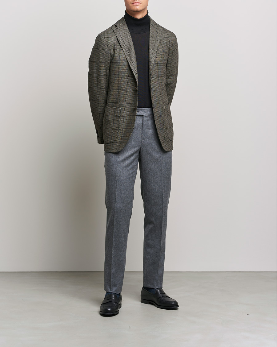 Hombres | Blazers | Boglioli | K Jacket Wool Check Blazer Brown