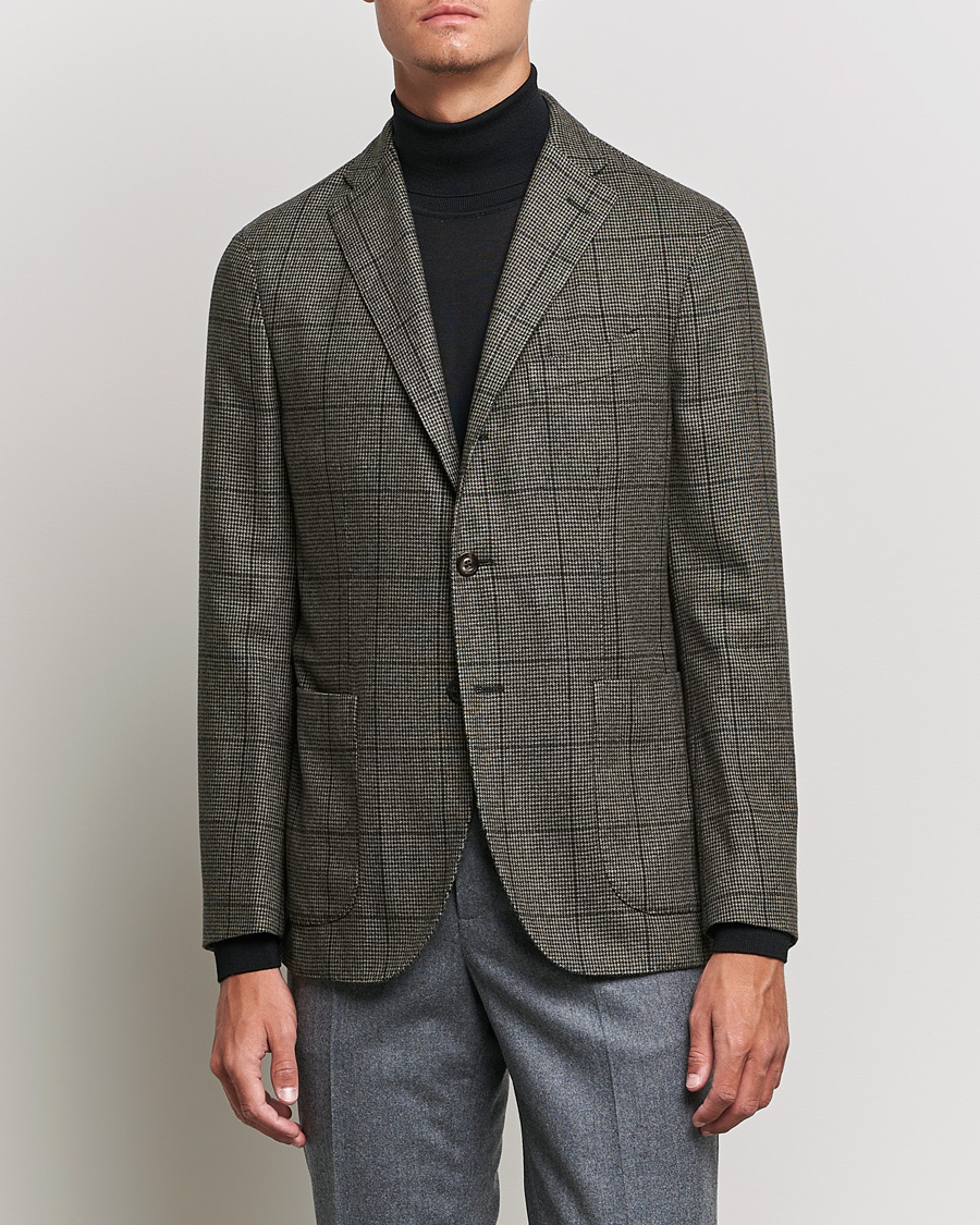 Hombres | Blazers | Boglioli | K Jacket Wool Check Blazer Brown