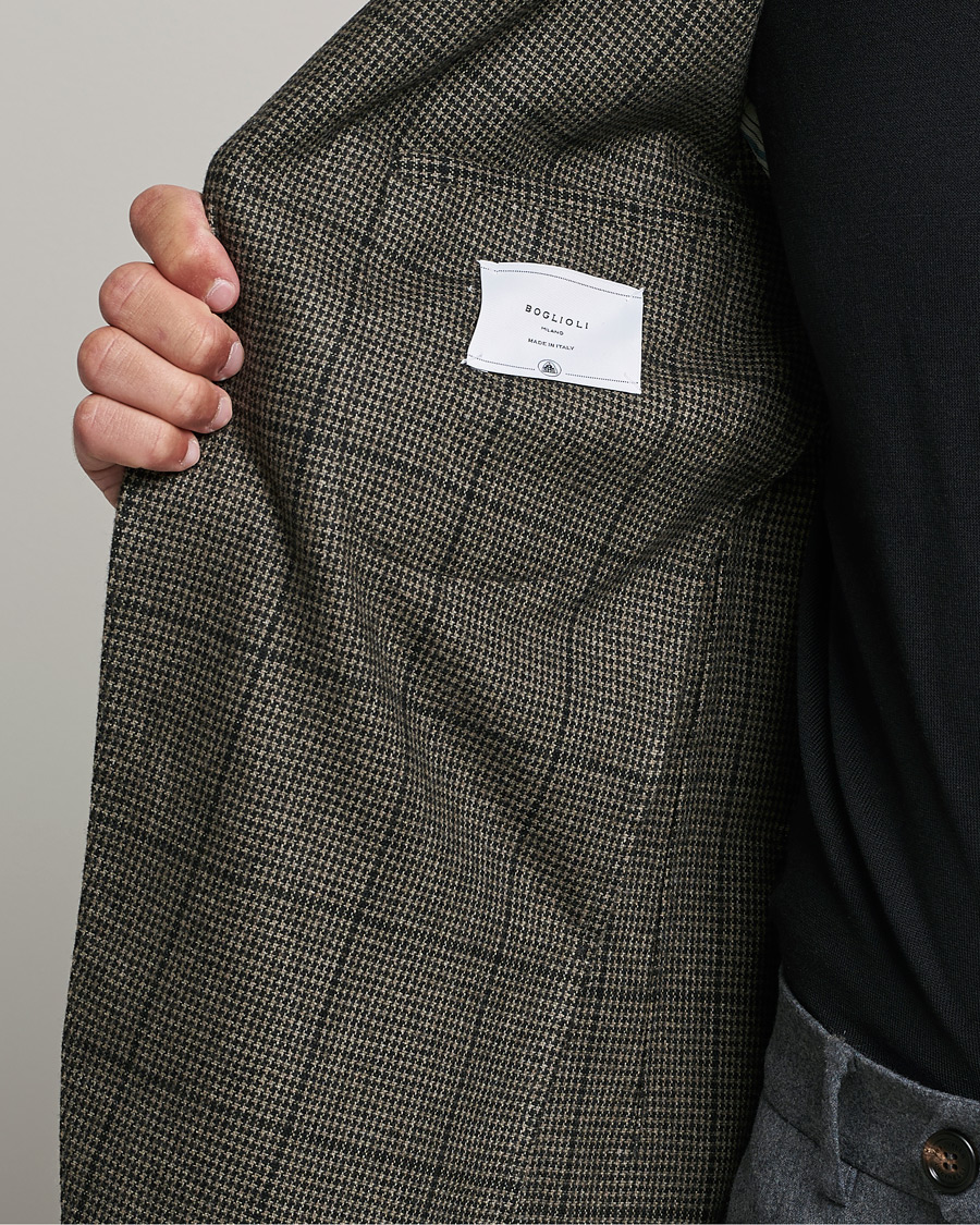 Hombres | Blazers | Boglioli | K Jacket Wool Check Blazer Brown