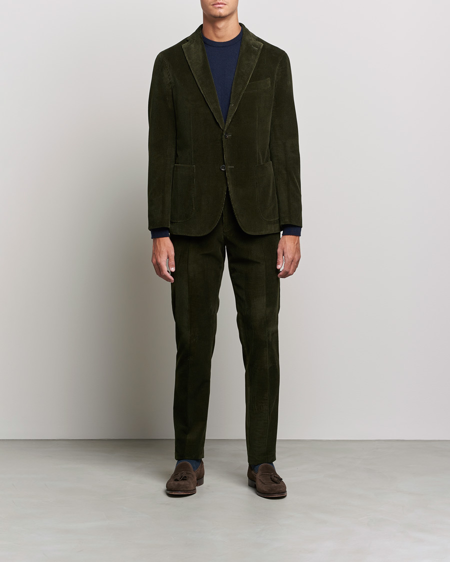 Hombres | Trajes | Boglioli | K Jacket Wale Corduroy Suit Forest Green