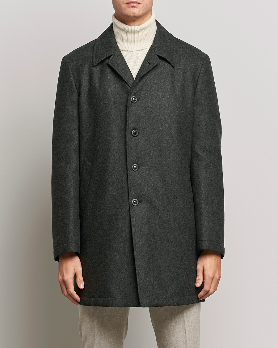 Hombres | Abrigos y chaquetas | Boglioli | Padded Wool Coat Forest Green