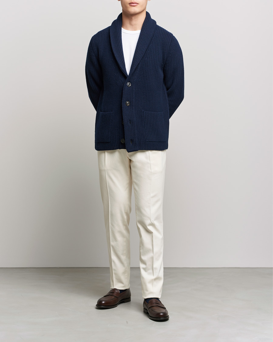 Hombres | Jerséis y prendas de punto | Boglioli | Shawl Collar Cardigan Navy