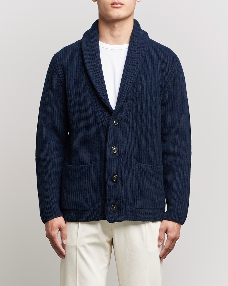 Hombres | Jerséis y prendas de punto | Boglioli | Shawl Collar Cardigan Navy