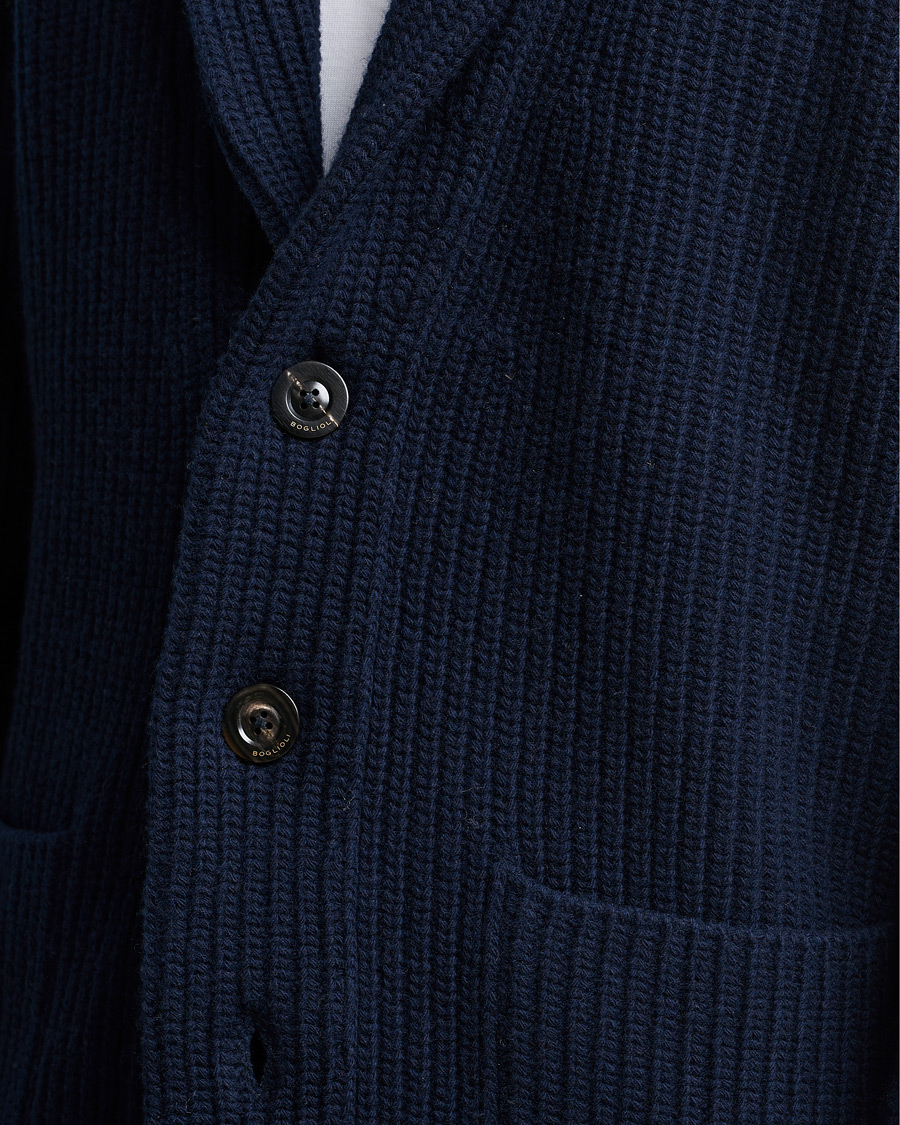 Hombres | Jerséis y prendas de punto | Boglioli | Shawl Collar Cardigan Navy