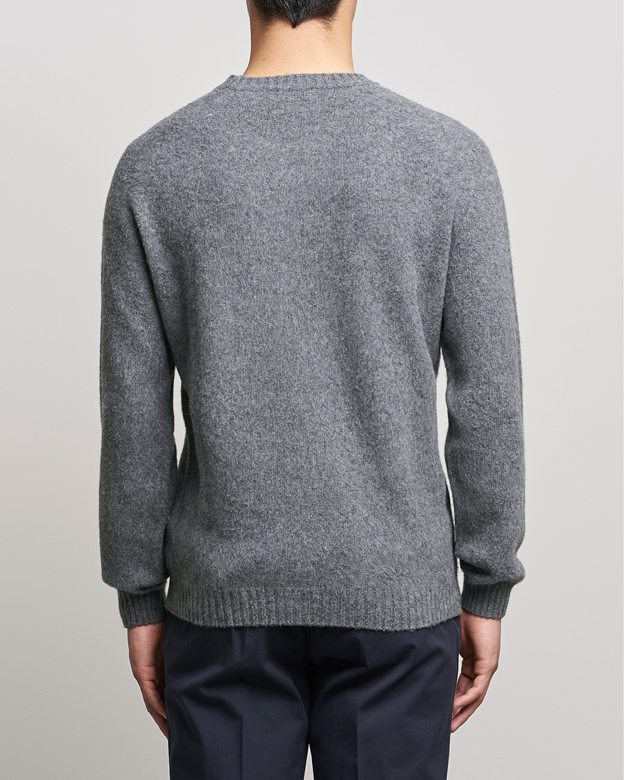 Hombres | Jerséis y prendas de punto | Boglioli | Brushed Cashmere Sweater Grey Melange