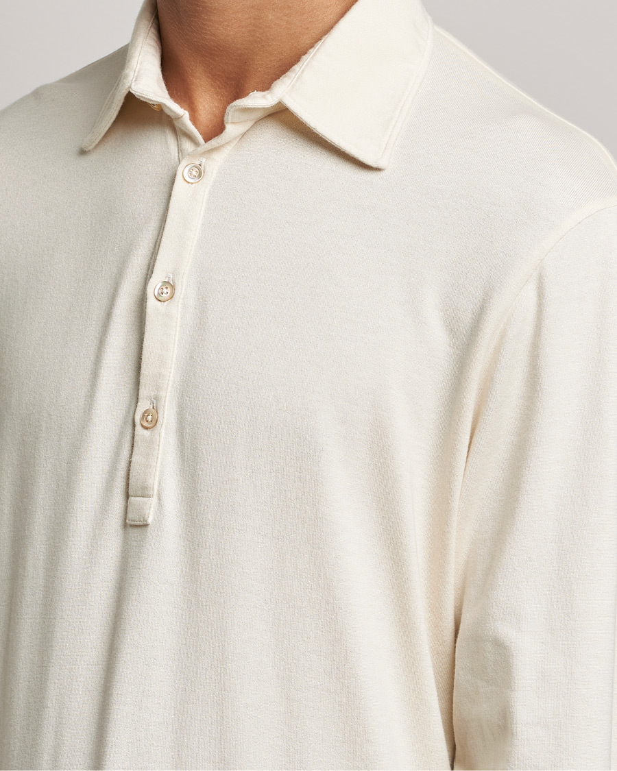 Hombres | Jerséis y prendas de punto | Boglioli | Long Sleeve Polo Shirt Off White