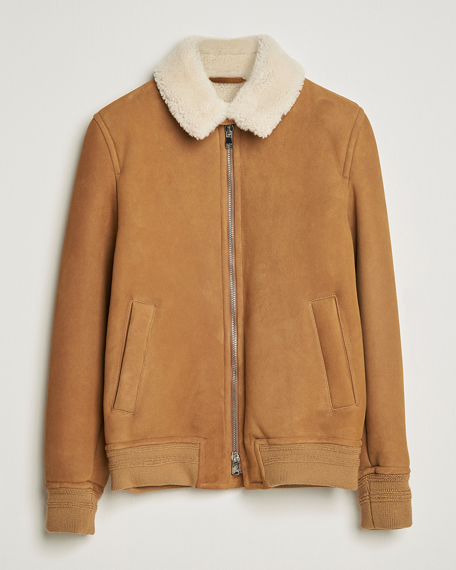 Hombres | Abrigos y chaquetas | Valstar | Shearling Flight Jacket Brown/Natural