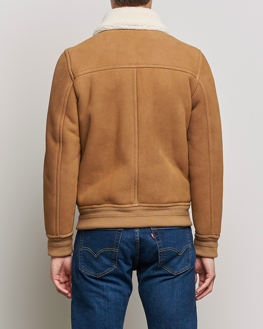 Hombres | Abrigos y chaquetas | Valstar | Shearling Flight Jacket Brown/Natural