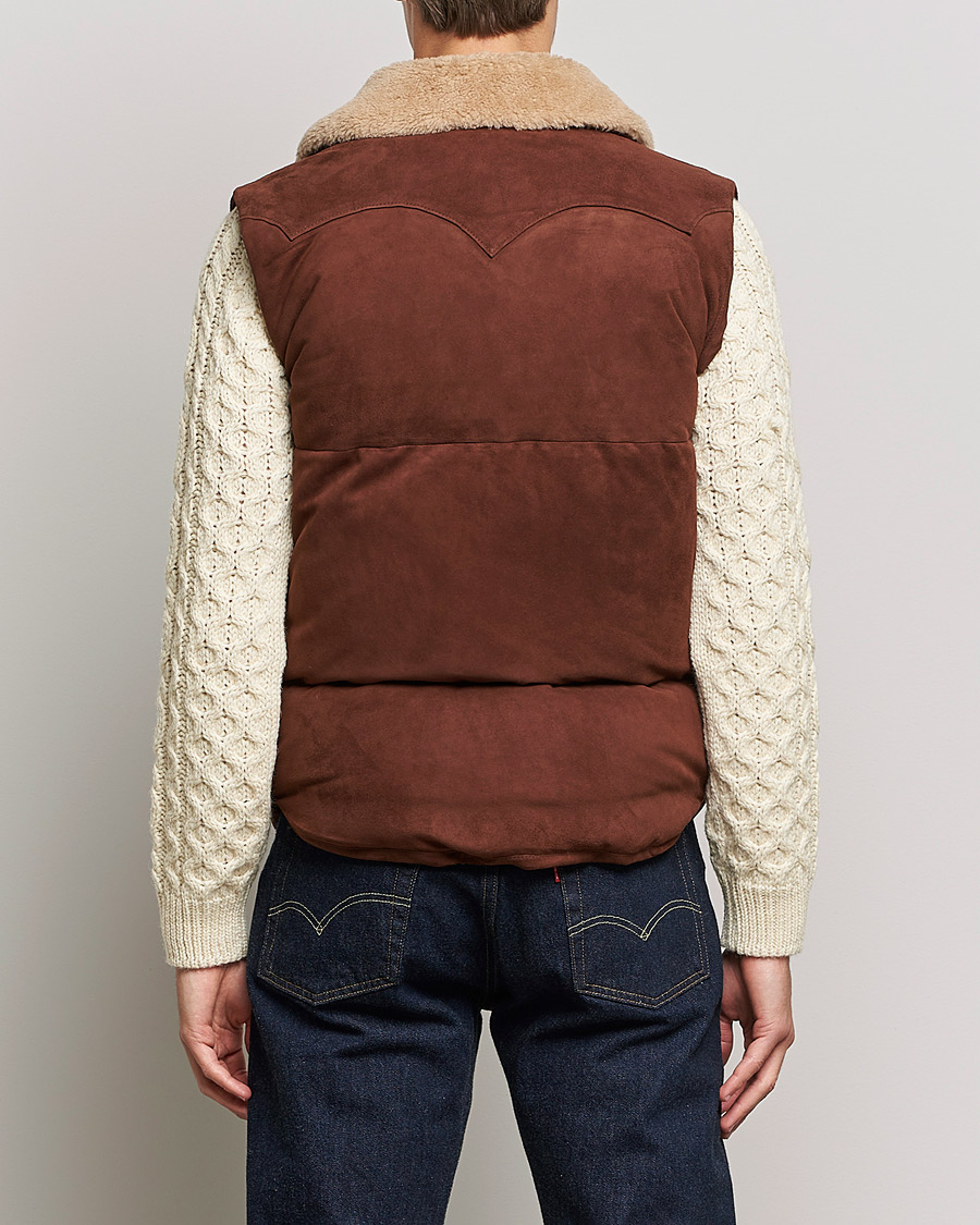 Hombres | Abrigos y chaquetas | Valstar | Suede Shearling Vest Dark Brown
