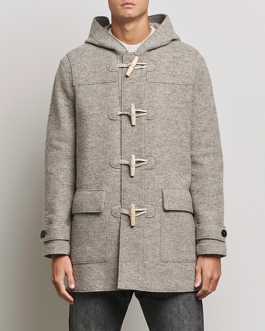 Hombres | Abrigos y chaquetas | Harris Wharf London | Boiled Wool Duffle Coat Natural Casha