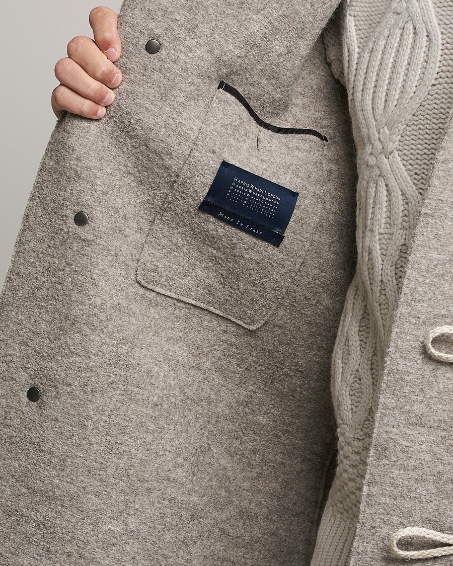 Hombres | Abrigos y chaquetas | Harris Wharf London | Boiled Wool Duffle Coat Natural Casha